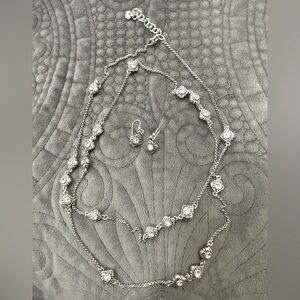 Brighton ALCAZAR Long Necklace and French Wire Earrings Set